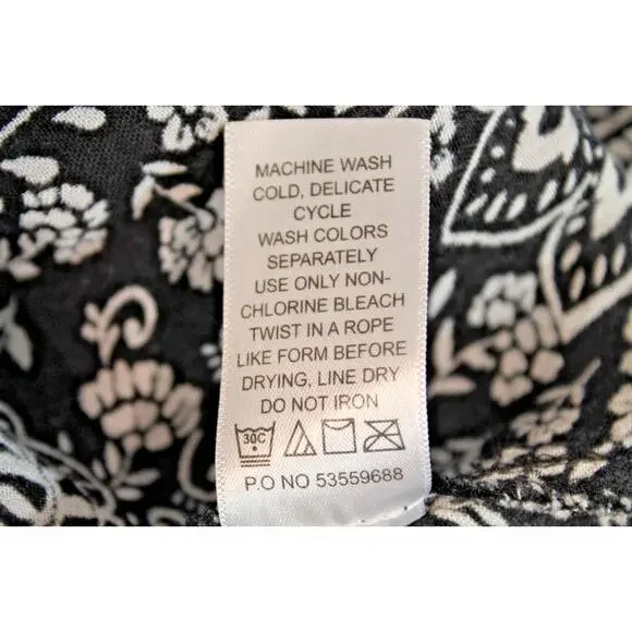 Woman Within Dress Midi Womens size 22W Black Paisley Pleated Pockets - Picture 7 of 7